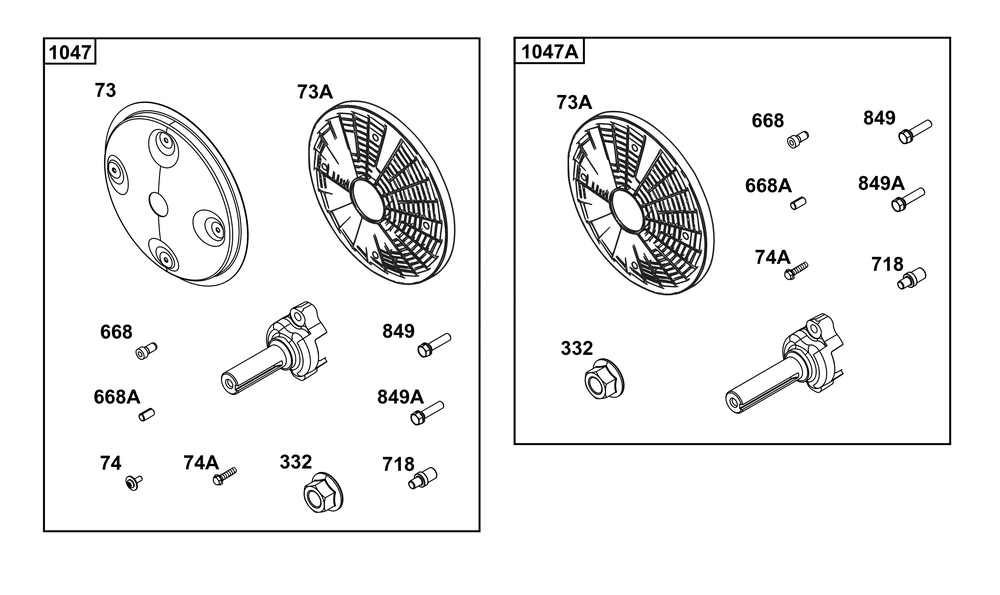 Pto Diagram and Parts List for 29,30,35&38  Briggs and Stratton Engine